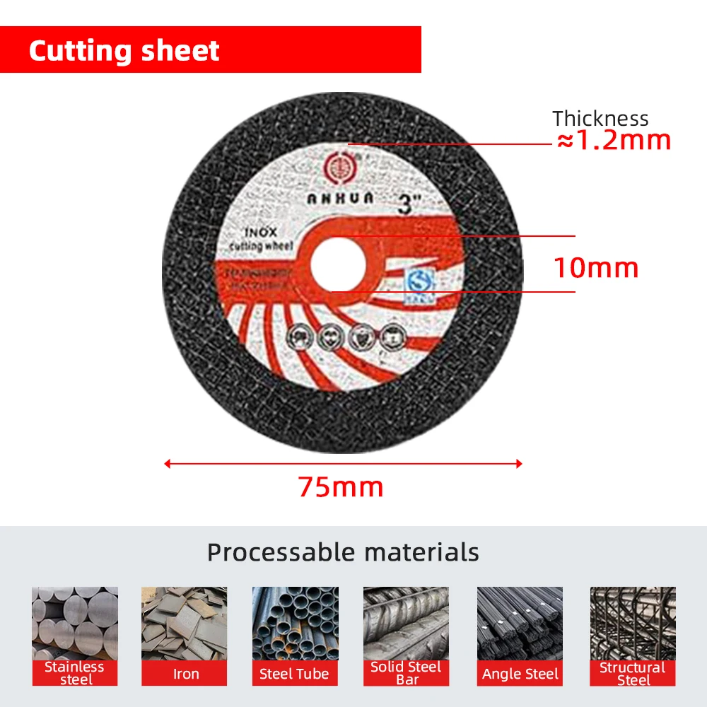 Cutting Disc 5pcs/Set 75mm 3Inch Grinding Wheel Metal Woodworking Stone Marble for Mini Angle Grinder