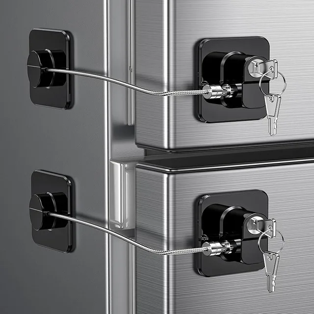 Serrure de porte de réfrigérateur, serrure de porte de réfrigérateur à l'épreuve des enfants pour congélateur de cuisine, armoires et tiroirs, friteuse à air de four à air, placards 1