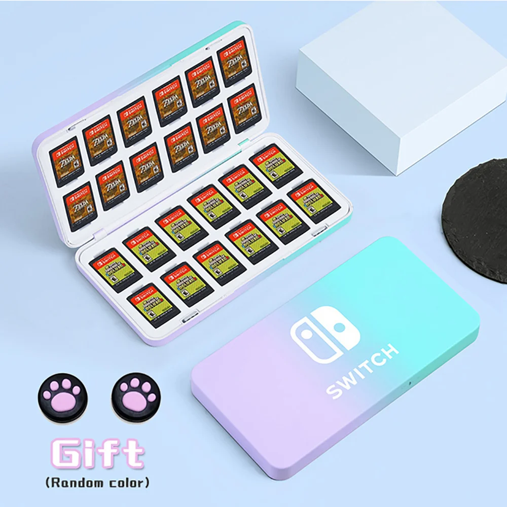 24in1 카드 케이스 카드 커버 보관 케이스 스위치 게임 카드 용 Nintendo Switch NS OLED Lite 용 플라스틱 마그네틱 카트리지 상자