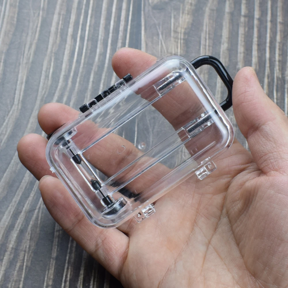 Mini Desk Organizer Trolley Case Shape Paper Clip Storage Box Holder Tiny Transparent Plastic Trunk Ornaments Office School 5