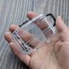 Mini Desk Organizer Trolley Case Shape Paper Clip Storage Box Holder Tiny Transparent Plastic Trunk Ornaments Office School 5