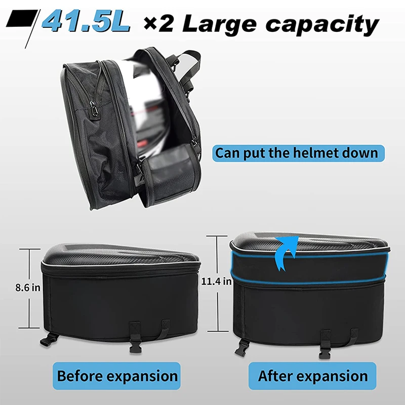 2PCS Universal fit Motorcycle Pannier Bags Luggage Saddle