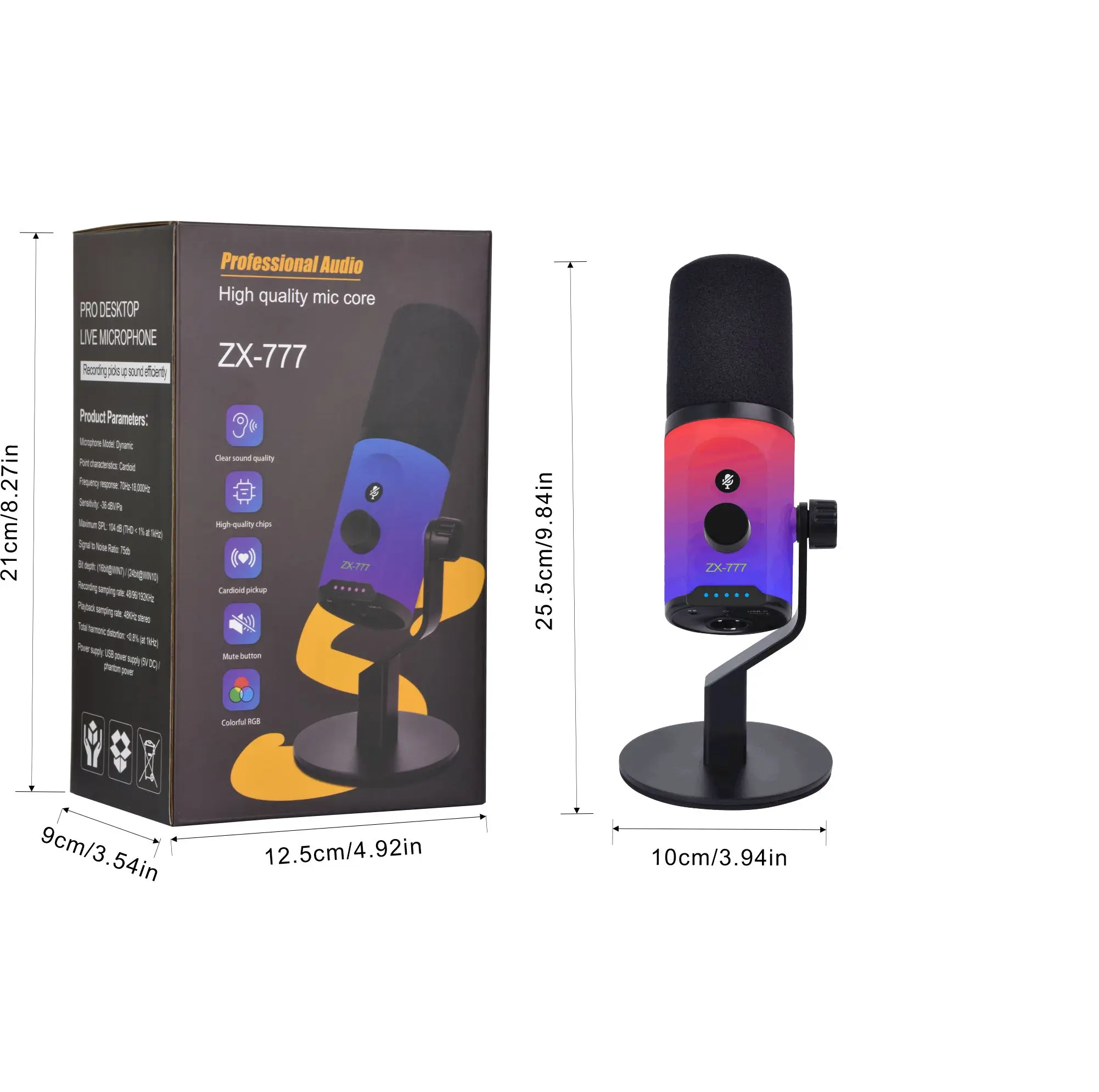 Adjustable Microphone ZX-777 PRO Noise Cancelling XLR Dynamic