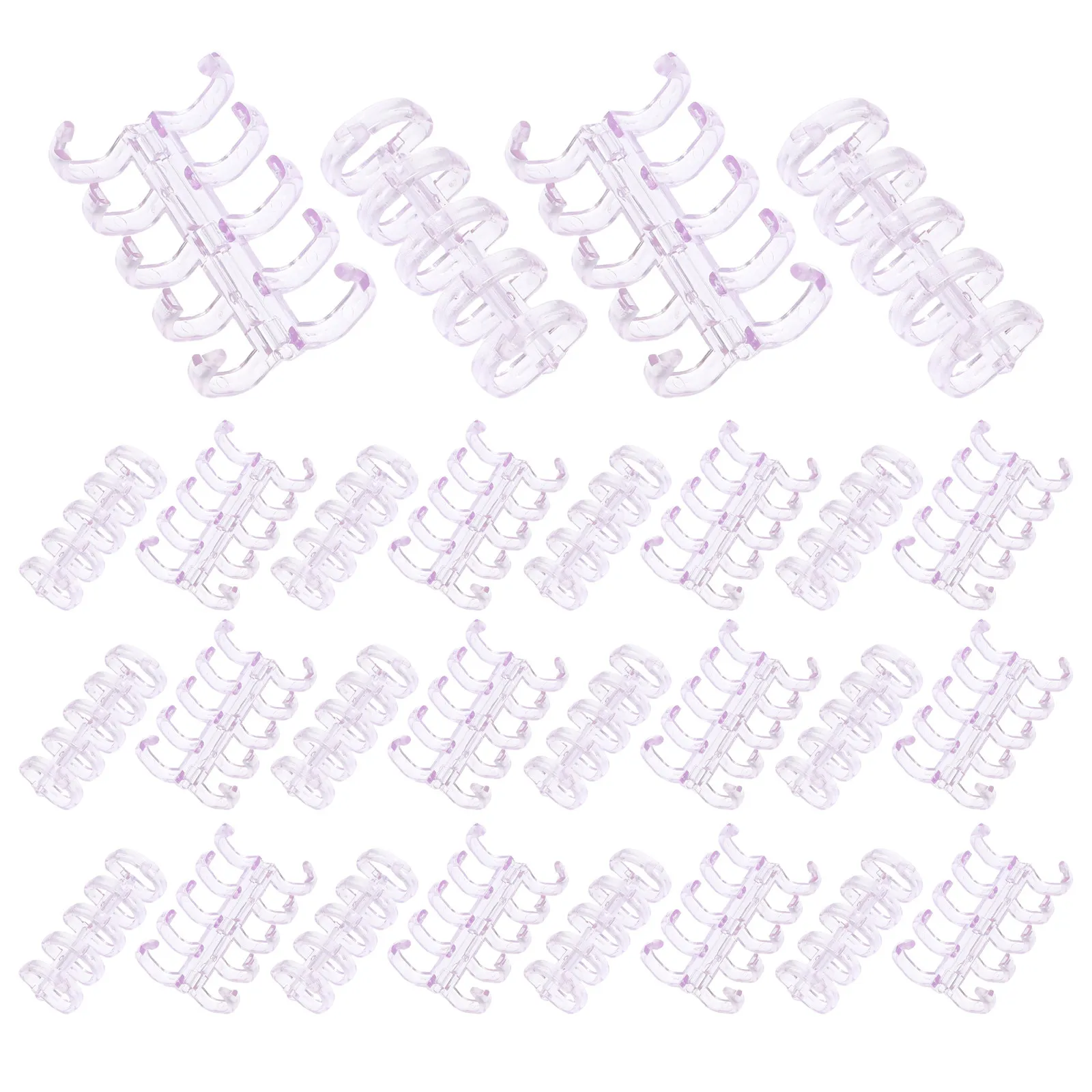 100Pcs 컬러 투명 플라스틱 루스 리프 바인더 링 플래시 카드 노트북 인덱스 카드용 5홀 개방형 바인딩 빗