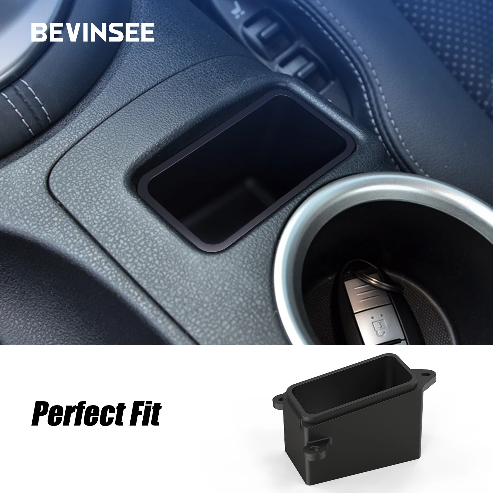 BEVINSEE 자동차 인테리어 큐비 인서트 블랭크 단추 교체, 닛산 370Z 2009-2020 용