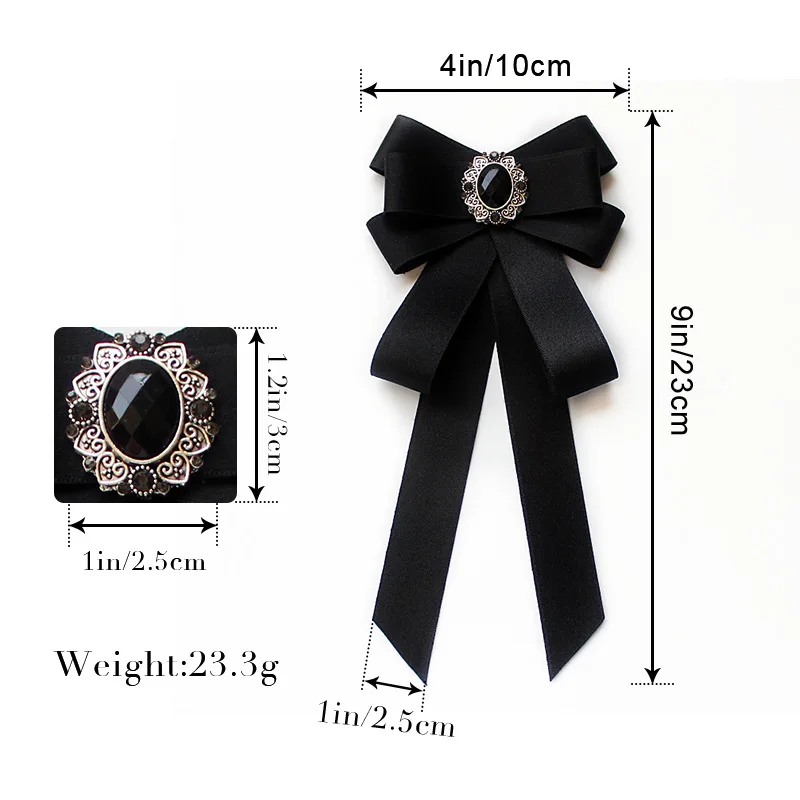 Bow Tie Handmade Fashion Butterfly Knot Ribbon Diamond College Rhinestone Shirt Gift for Men Accessories
