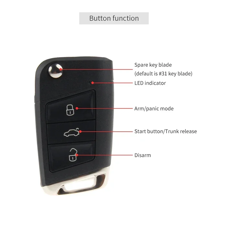 PKE 패시브 키리스 엔트리 원격 시동/정지 플러그 앤 플레이 자동차 알람 키트 (폭스바겐 티구안, 폴로, 파사트 CAN 버스 원격 시동기 호환)