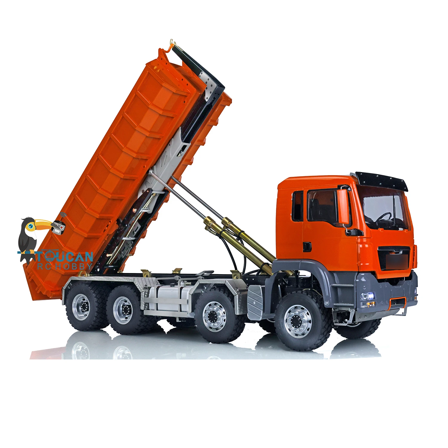 LESU Metal 1/14 Man Tgs 8*8 Hydraulic Remote Control Dumper Truck RC Roll On/Off Tipper Painted DIY Model Toys Thzh0477 2