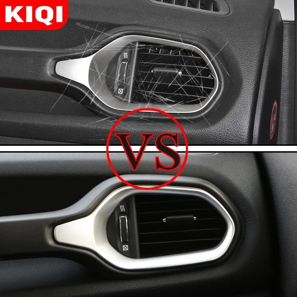 Cornice Copertura Presa D'Aria Centrale Per Jeep Renegade 2016-2022 - Rivestimento Decorativo ABS In Fibra Di Carbonio/Rosso/Argento - 6