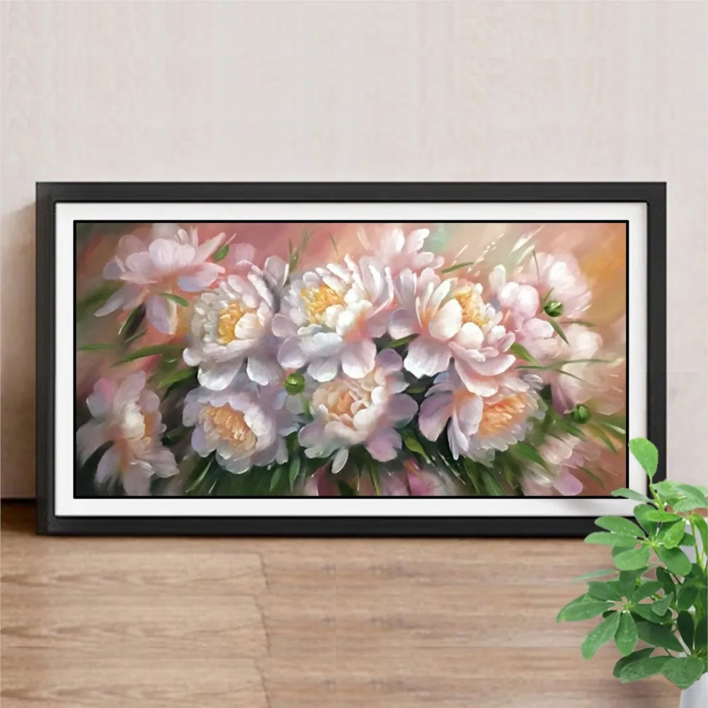 Diamond Mosaic Flower Picture Of Rhinestone Peony 5D DIY Embroidery Diamond Painting Flowers Full Drill Square diamond painting
