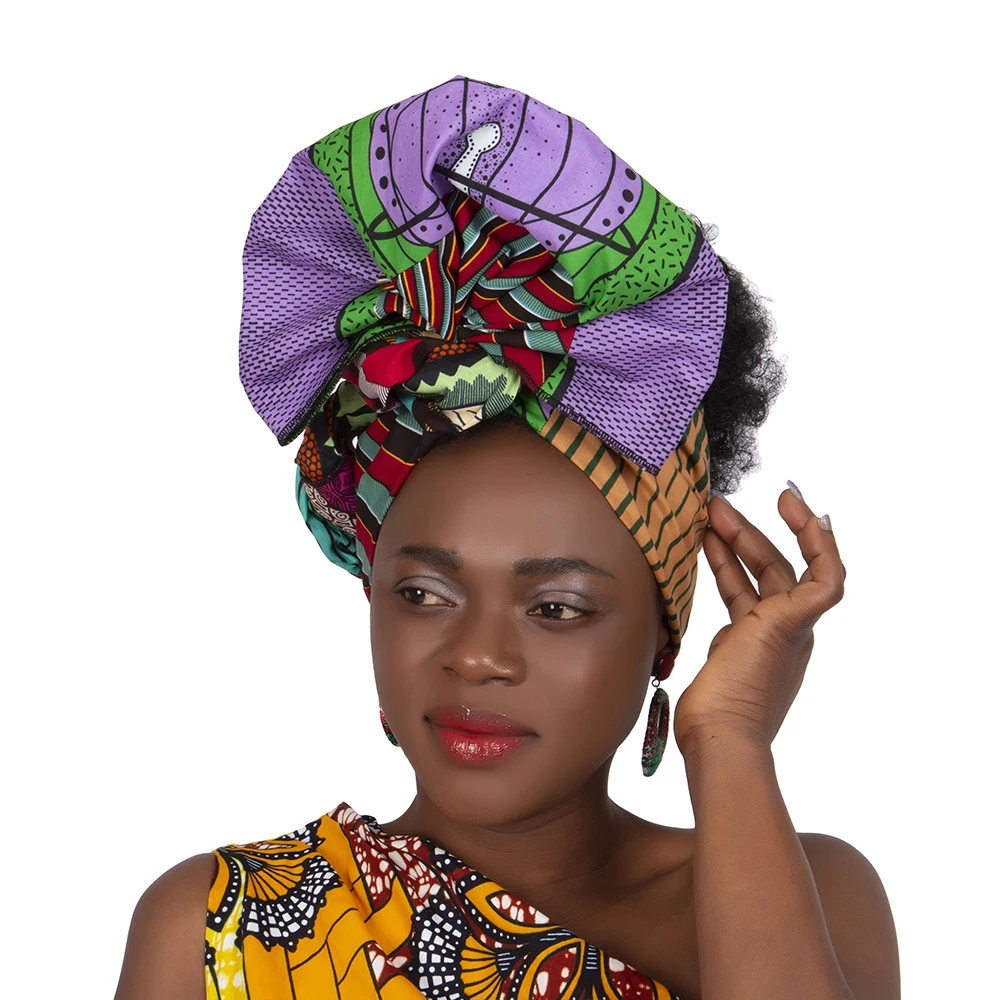 

African Head Tie For Women Nigerian Girls Scarves Head Wrap Pure Cotton Beautiful Wedding Turban 180*50(77*19.7inch) Wyb752