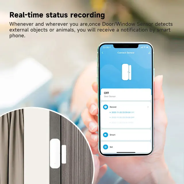 EWelink Smart Door Sensor Zigbee Door Window Open Closed Detector Smart Home Security Alarm System Smart Life APP Control 6