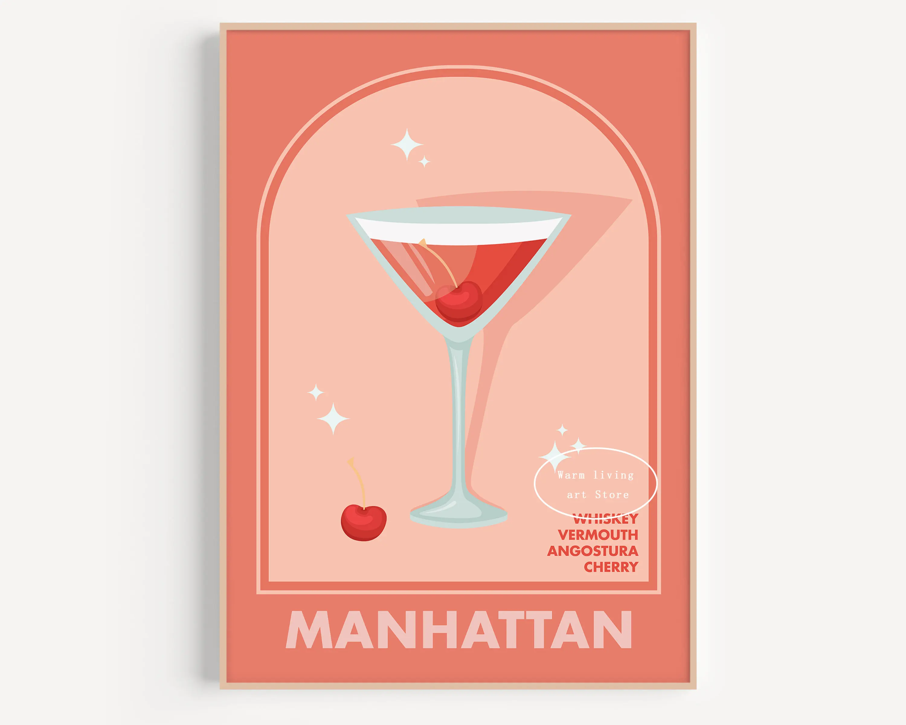 thumbnail image 1 of Cocktail Juice Aperol Spritz Posters and Print Drink Negroni Martini Gin & Tonic Espresso Canvas Painting Kitchen Home Decor, 1 of 5