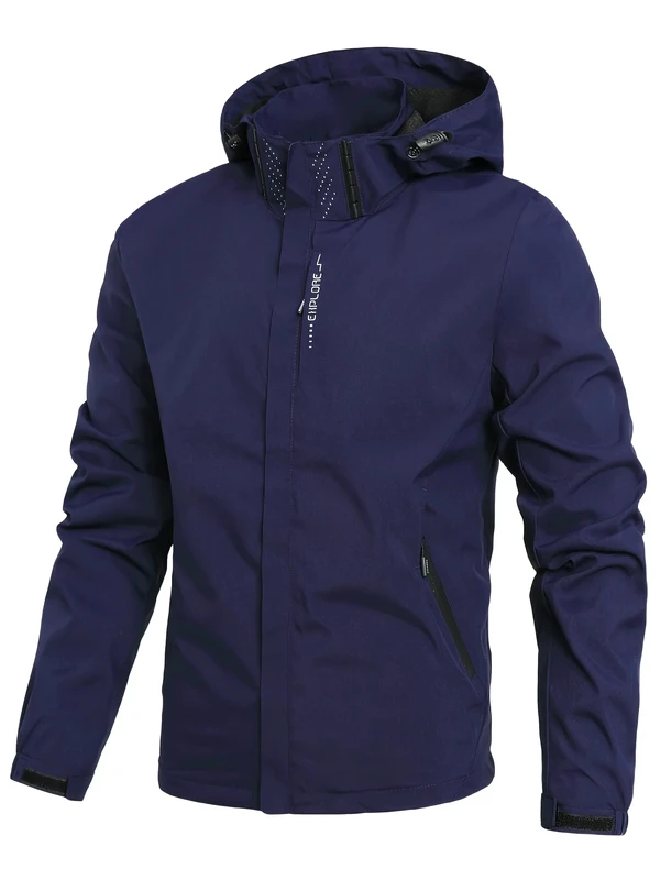 Men's Waterproof Rain Jacket Lightweight Outer Hooded Outdoor Raincoat Hiking Windproof Jacket Climbing Outdoor Jackets
