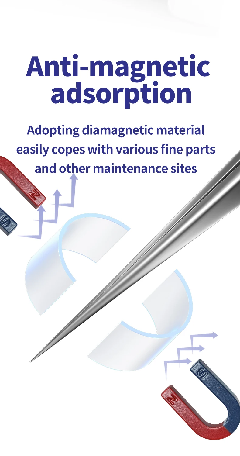 MECHANIC Tweezers GAN-15 GAN-11 Mobile Phone Repair Fingerprint Flying Wire Anti-magnetic Precision Components Fine Tip Clip