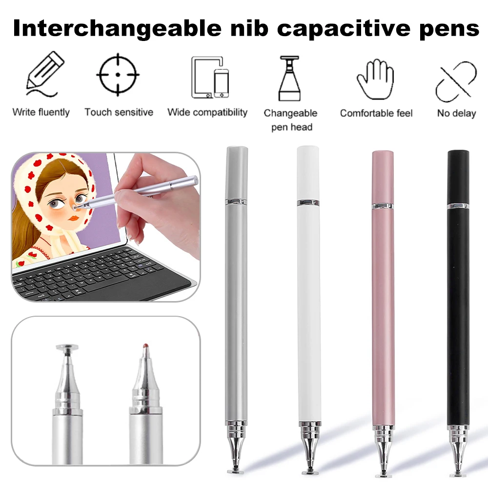 

2 In 1 Stylus For Smartphone Tablet Thick Thin Drawing Capacitive Pencil Universal Android Mobile Screen Note Touch Pen