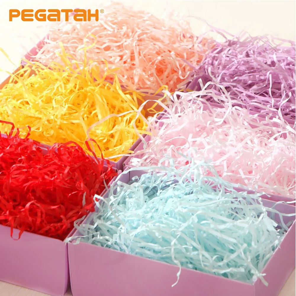 Colorful Shredded Crinkle Lafite Paper Raffia Filler DIY Wedding Party