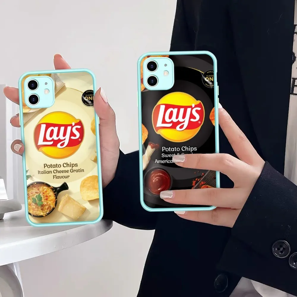 Custodia Per Telefono L-Lay'S Snack Food Per Iphone 14 11 12 13 Mini Pro Max 8 7 Plus X Xr Xs Max Cover Opaca Traslucida