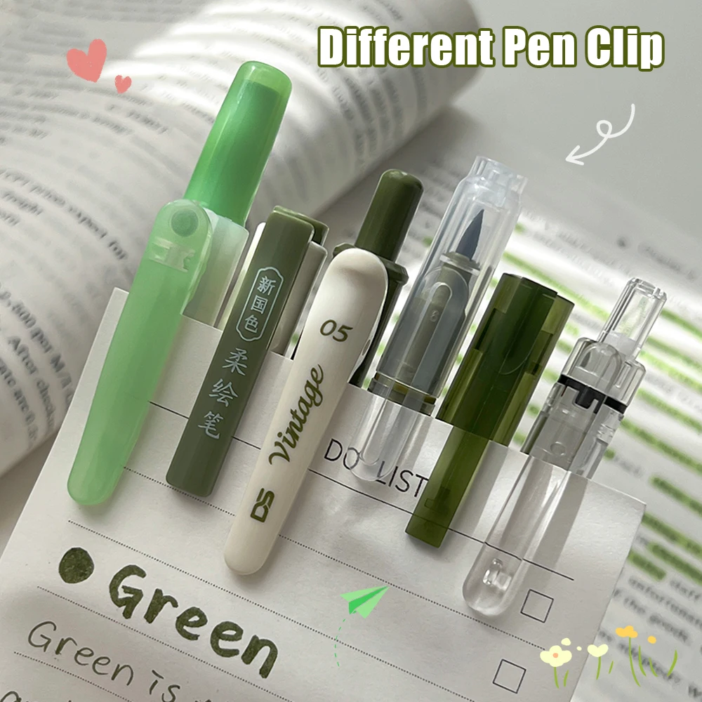 6 Pz/set Penne Calligrafiche Colorate Punta Morbida Pennarelli 0.5mm Penne da Disegno Fine Retro Multi-Tip Pennelli a Linee Fine - immagine 4
