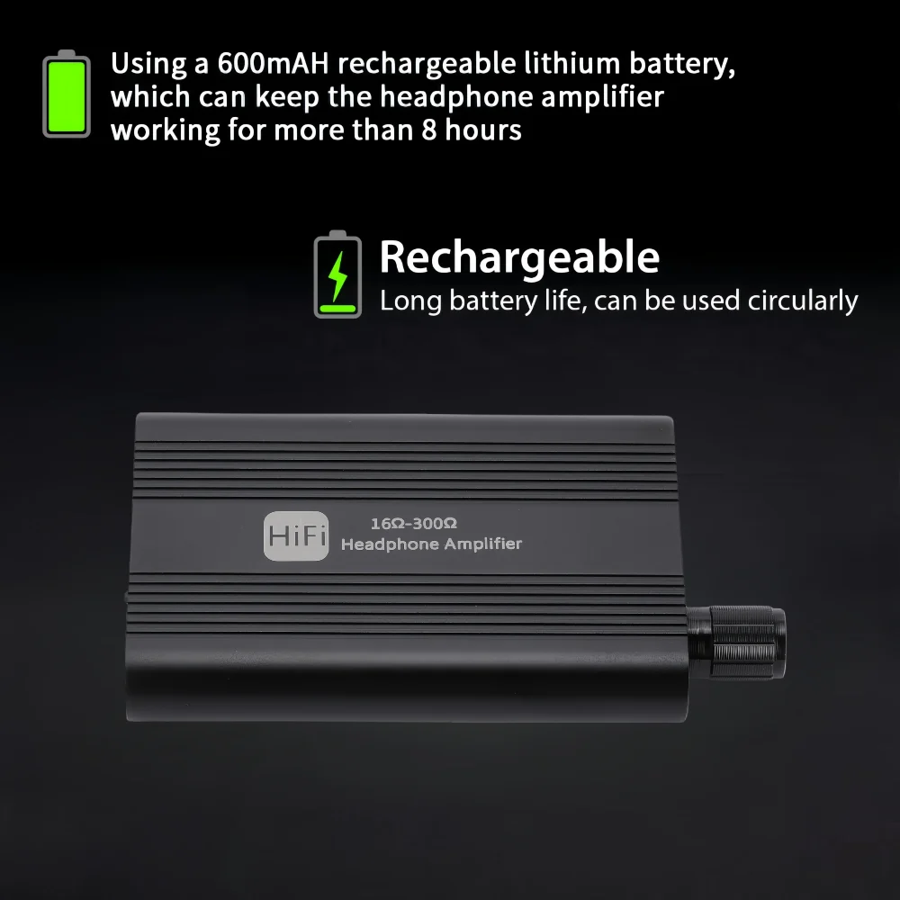 16-300&Omega; HiFi Headphone Amplifier Portable 3.5mm AUX Audio Receiver Music Player Earphone Amplifier For Phone With 3.5MM Cable headphone amplifier