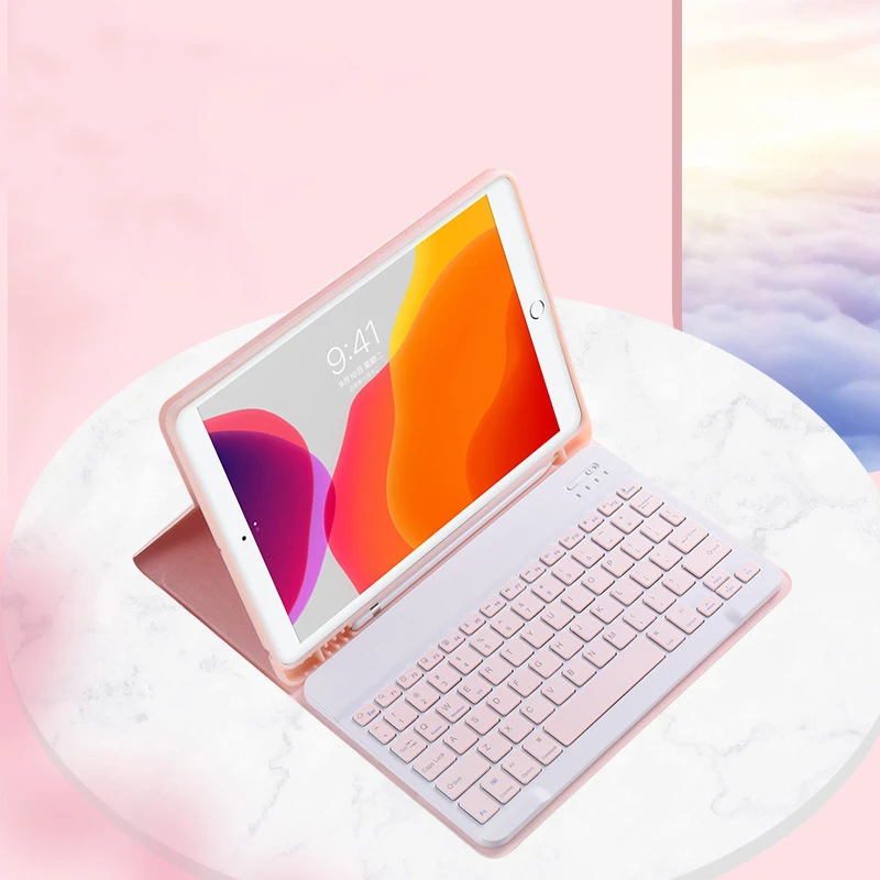 iPad Air Case with Pencil Holder and Wireless Bluetooth Keyboard & Mouse