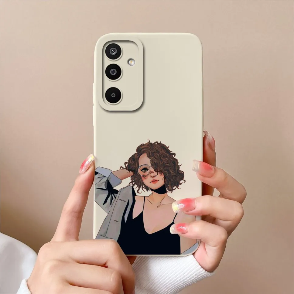 Fashion Pretty Sweet Girl Soft Liquid Silicone Protective Phone Case Cover