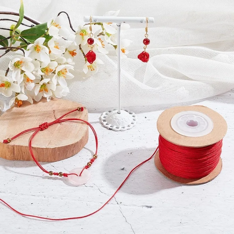Nylon Thread Cord 1Roll 100m/roll 0.8mm Bracelet String Chinese Knotting Cord Beading Braided Ornament for DIY