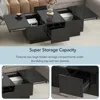 Modern Extendable Coffee Table - Rectangle Cocktail Table with Hidden Storage - Black 4