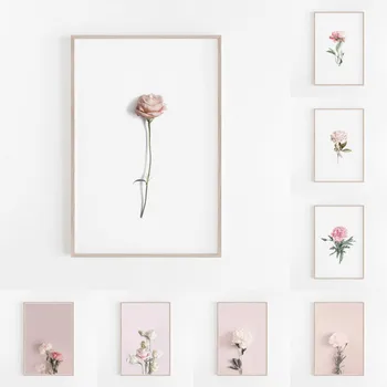 Pink Floral Watercolor Canvas Print Art