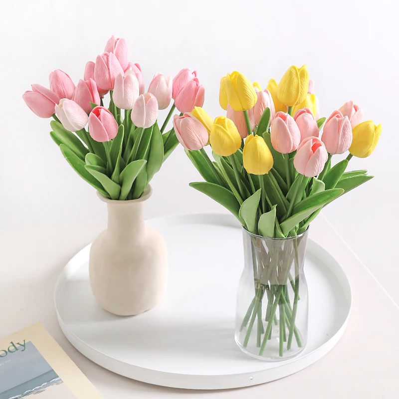 5/10Pcs Tulip Artificial Flowers Real Touch Bouquet Fake Flowers Home Decoration for Supplies Valentines Flowers Wedding Decor 2