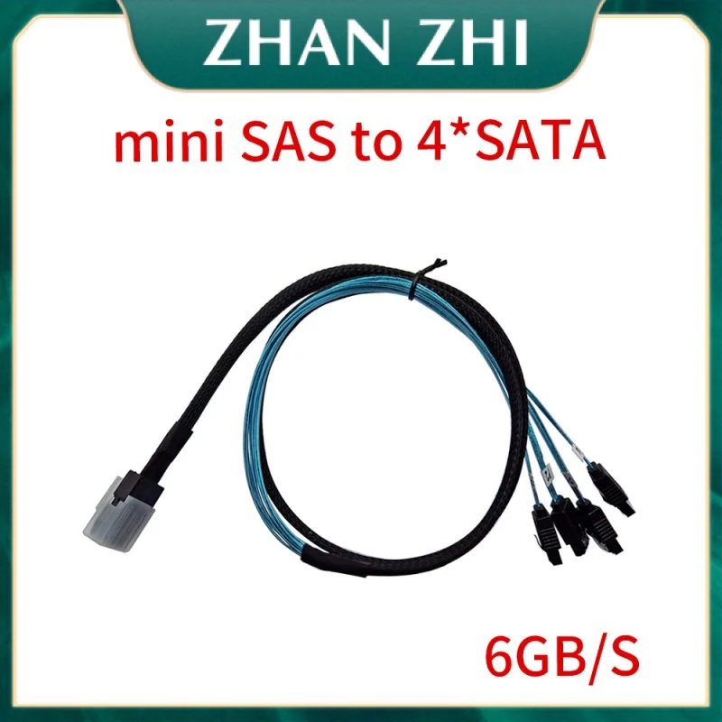 

Mini SAS To SATA Cable 1/4 SFF8087 4 * SATA Data Cable Supports 6GB 1m Mini-SAS SFF-8087 To 4 SATA Server Hard Drive Data