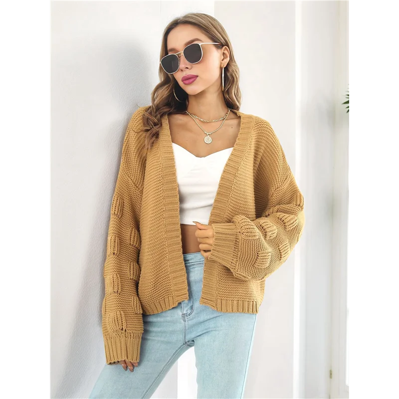 여성 패션- 캐주얼 오버사이즈 스웨터 오픈 프론트 배트윙 롱 슬리브 청키 니트 가디건 아우터웨어 코트
