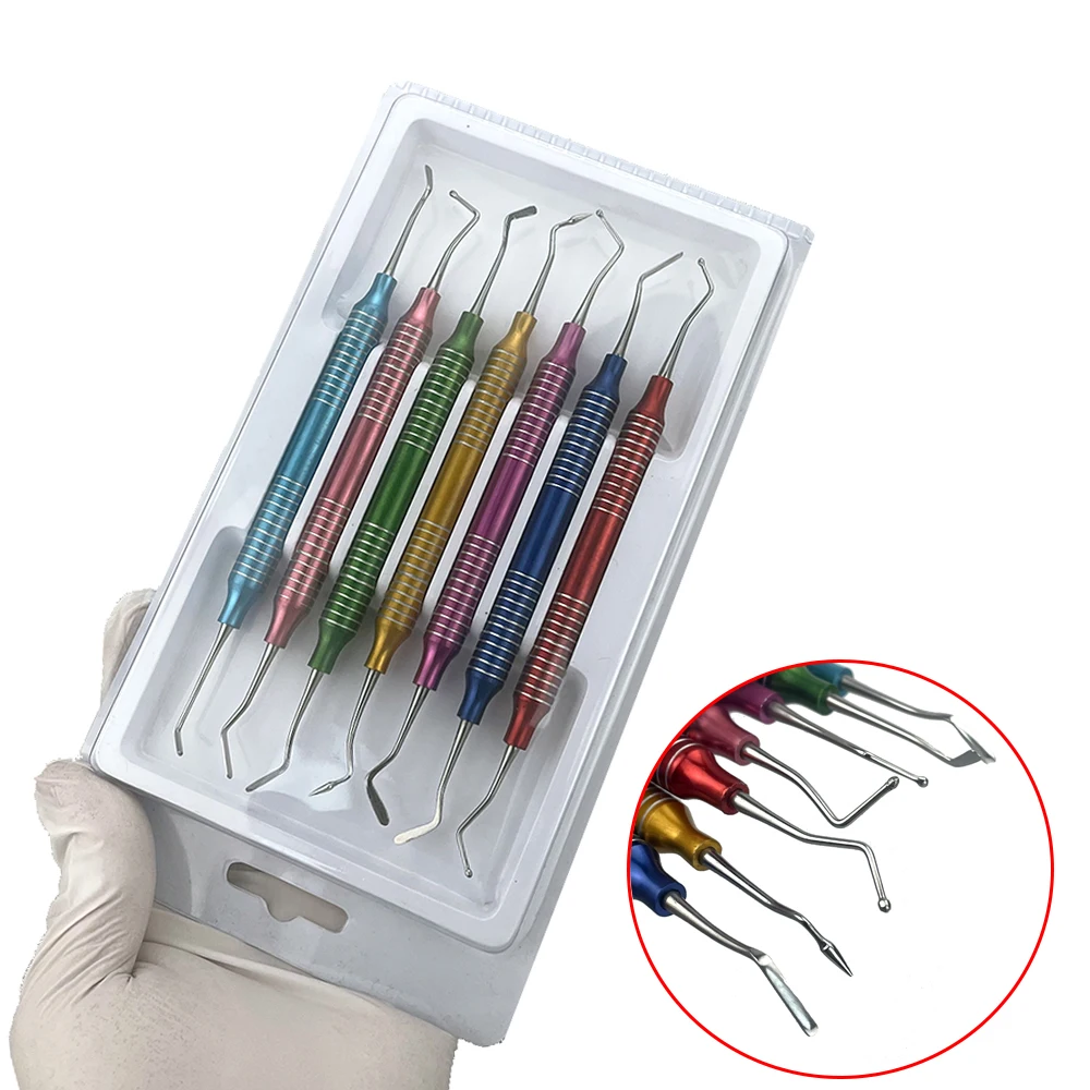 7Pcs/set Dental Composite Resin Filling Spatula Dental Resin Filler Thick Handle Dentistry Restoration Instrument Dentist Tools