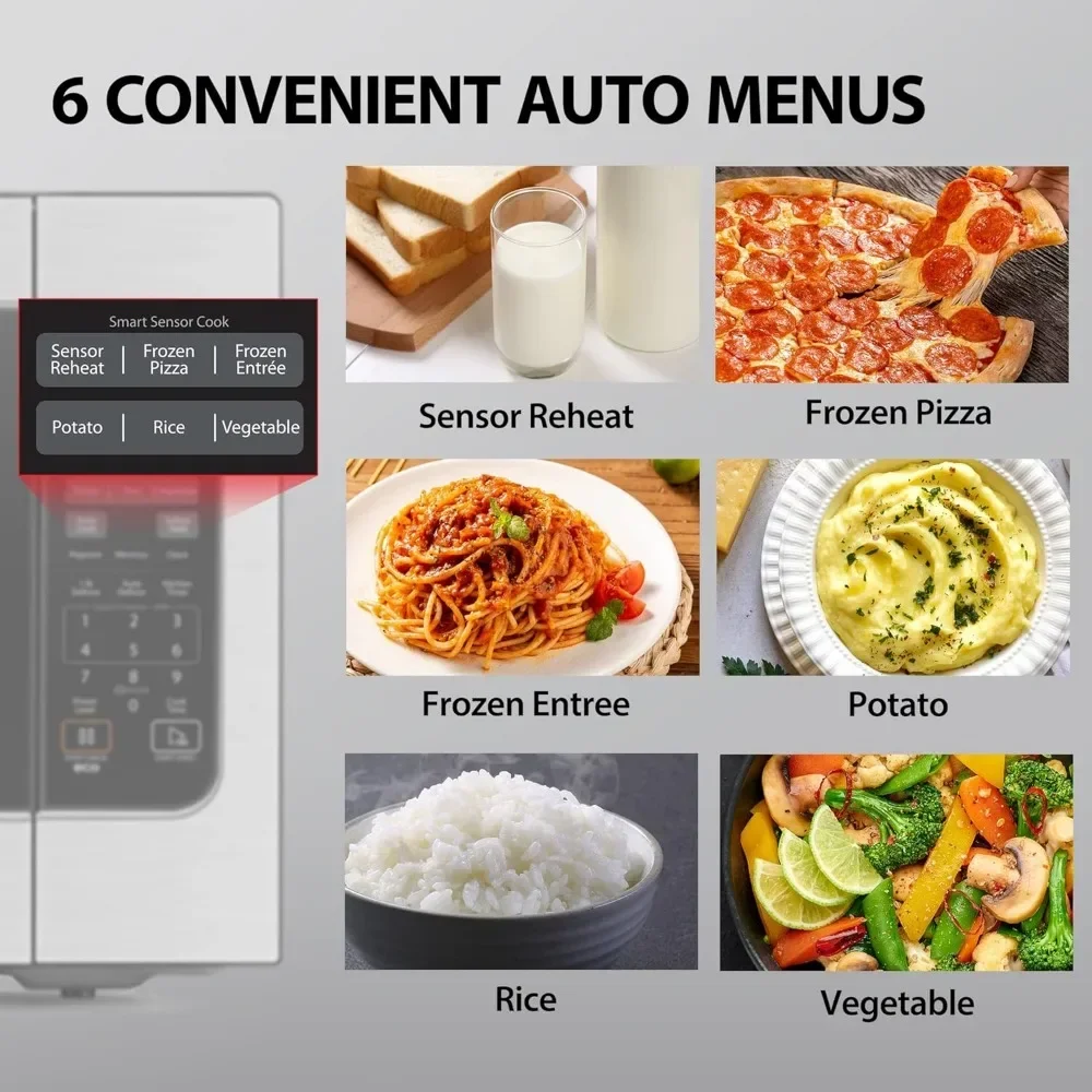 op Microwave with Smart Sensor, 6 Menus, Auto Defrost, ECO Mode, Mute Option & 16.5" Position 5