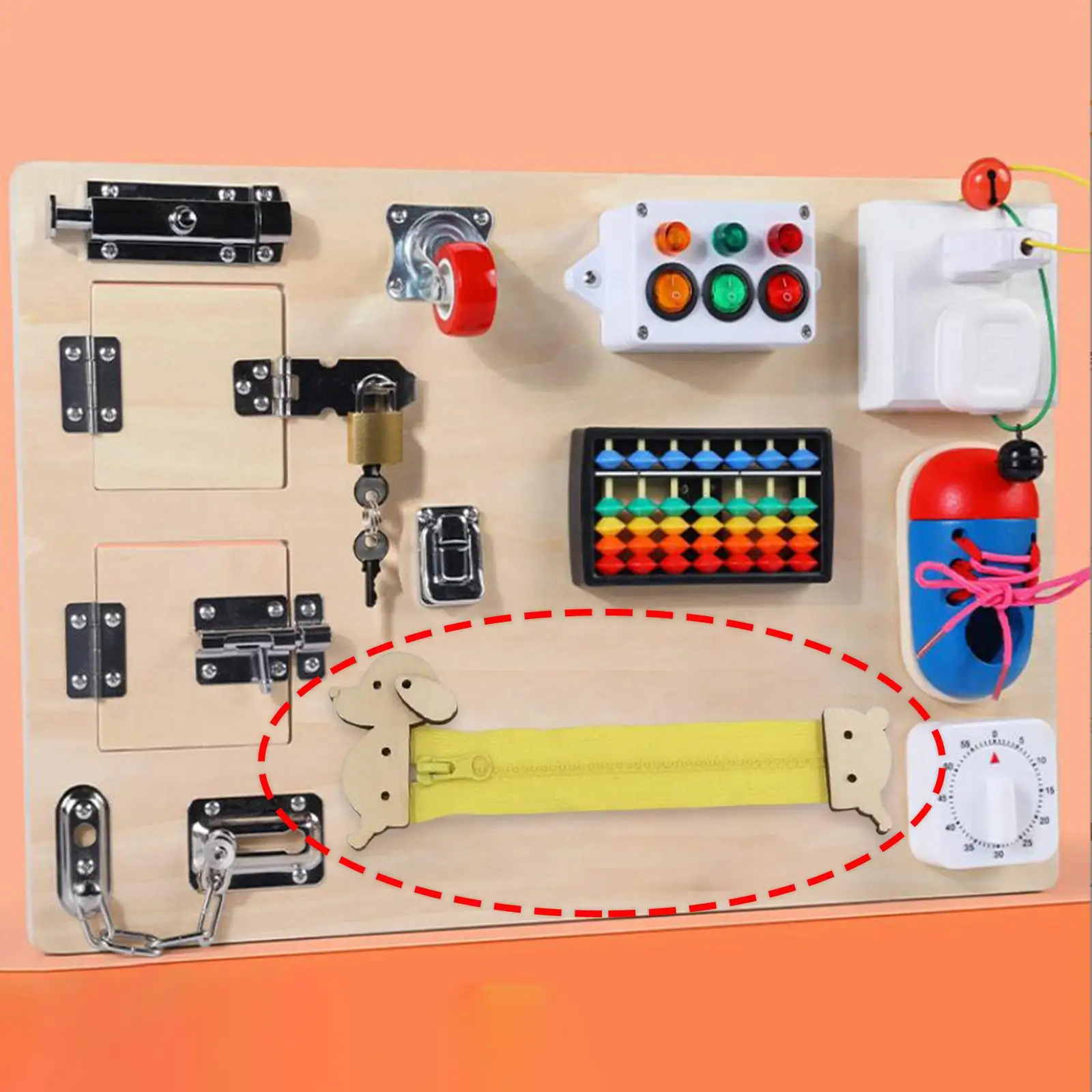 Montessori Busy Board Material Activity Sensory Board Parts Developmental Teaching Material Early Educational Toys for Toddler