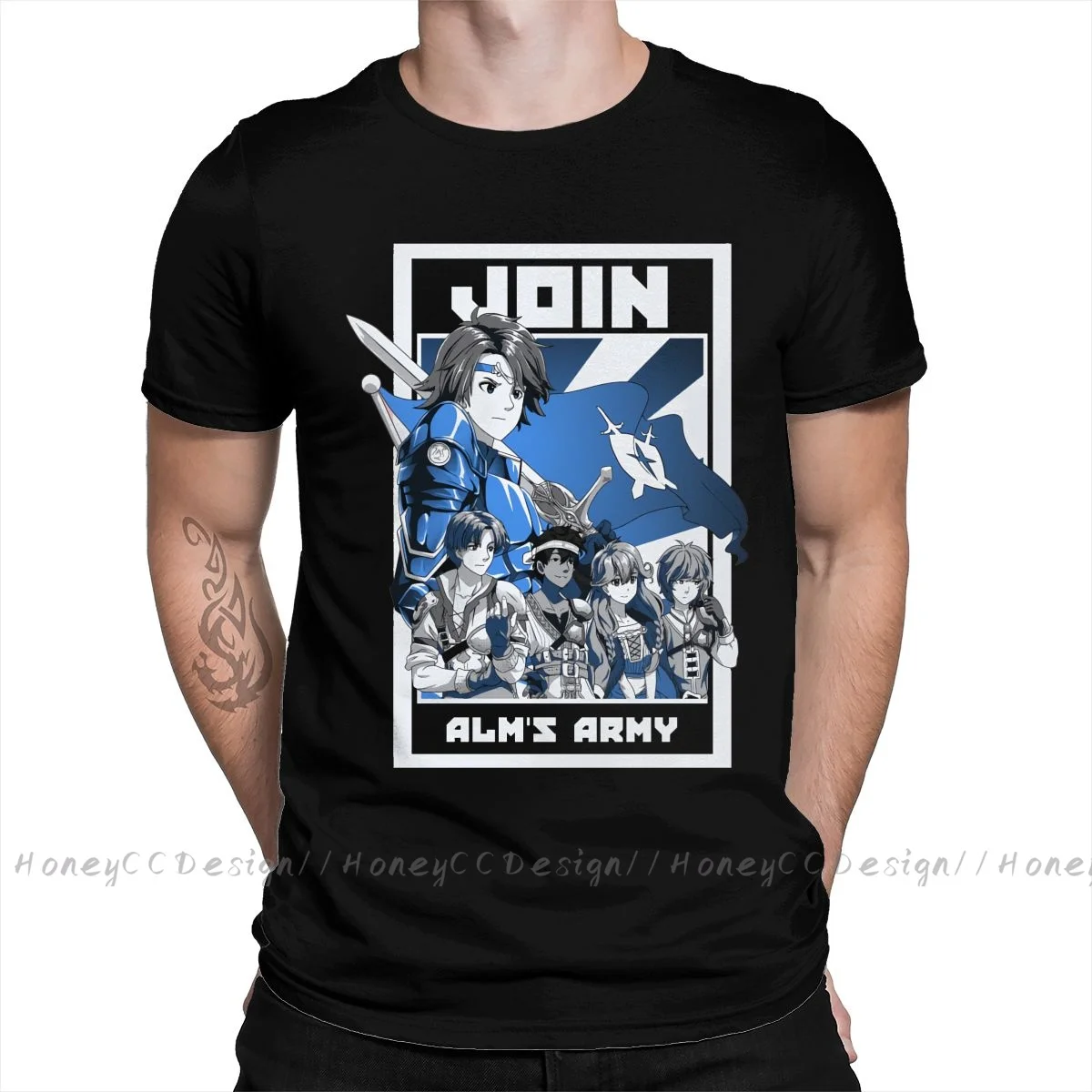 Fire Emblem T-Shirt Uomo Top Quality 100% Cotone Short Figh'S Army Summer Sleeve Asual Shirt Loose Tees