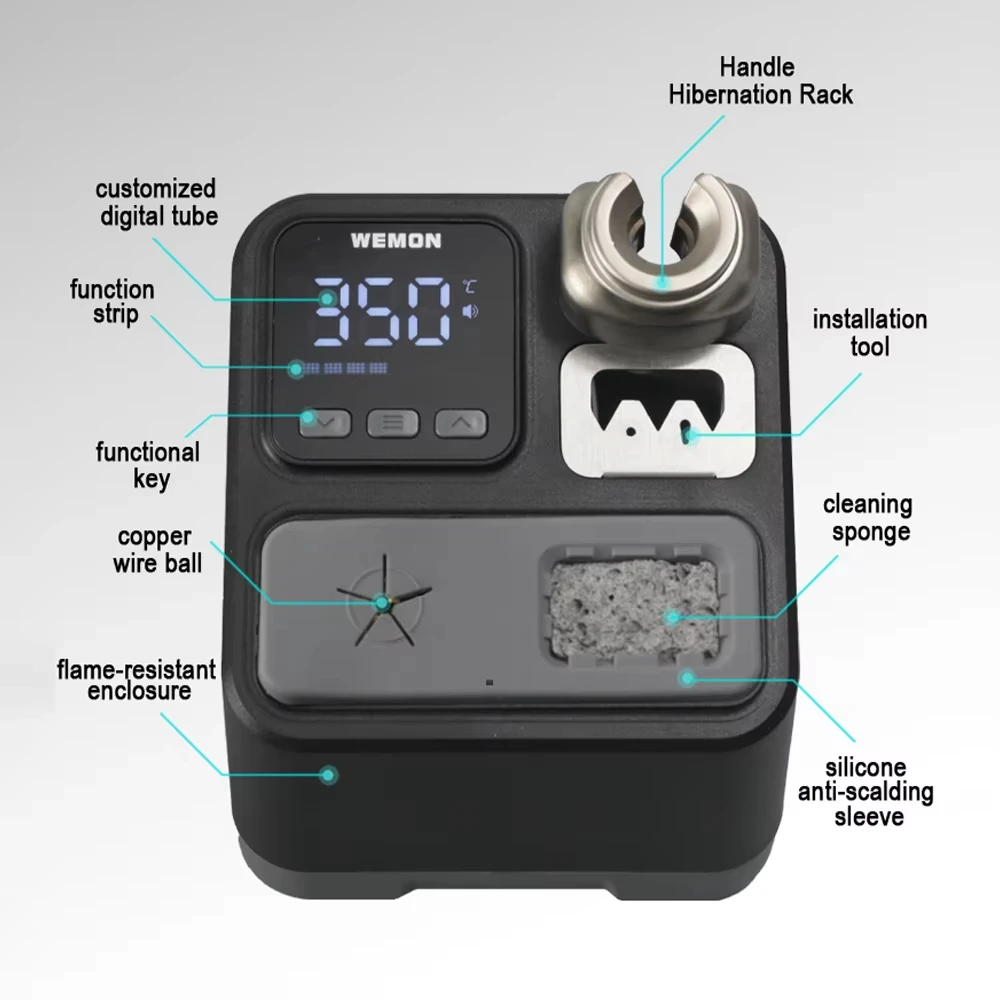 WEMON K21A T210 납땜 스테이션, T210-K 팁과 호환되는 빠른 가열, 정밀 전자 용접 리워크 스테이션