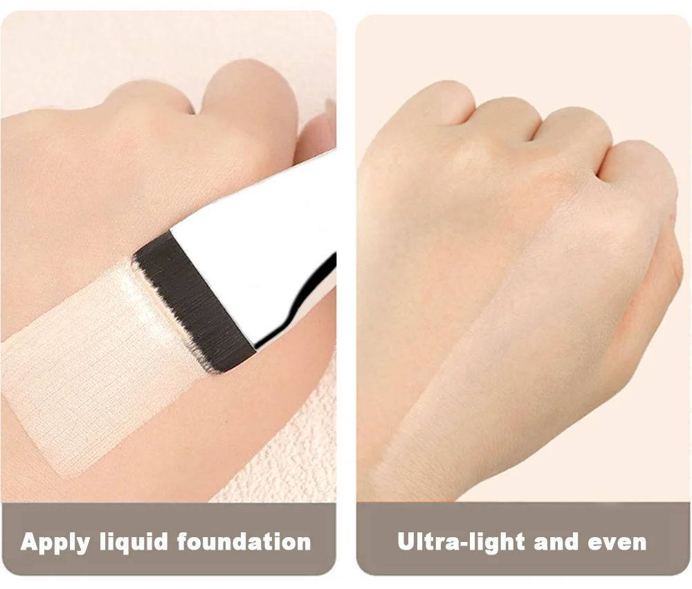 2PC Ultra Thin Foundation Brush Lightweight Face Contour Brush Flat Head Facial Mask Brush Blending Foundation Cream Makeup Tool