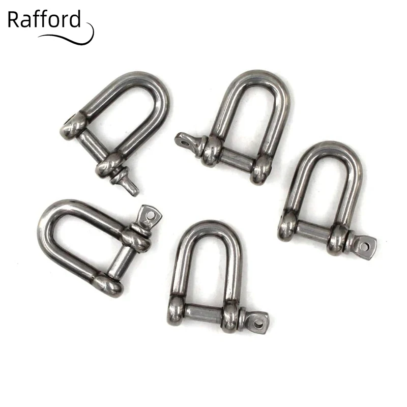 rigging shackle hooks Rafford 304 Straight D Shackle Short Stainless Steel Breaking D Rigging Shackle Hooks boat rigging hardware M5 M8 M10