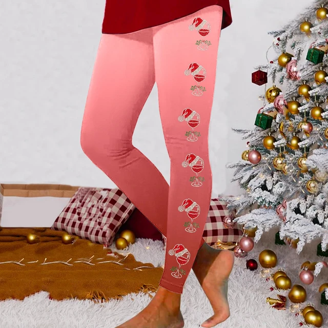 Women's Christmas Printed High Waist Leggings Suitable For Yoga