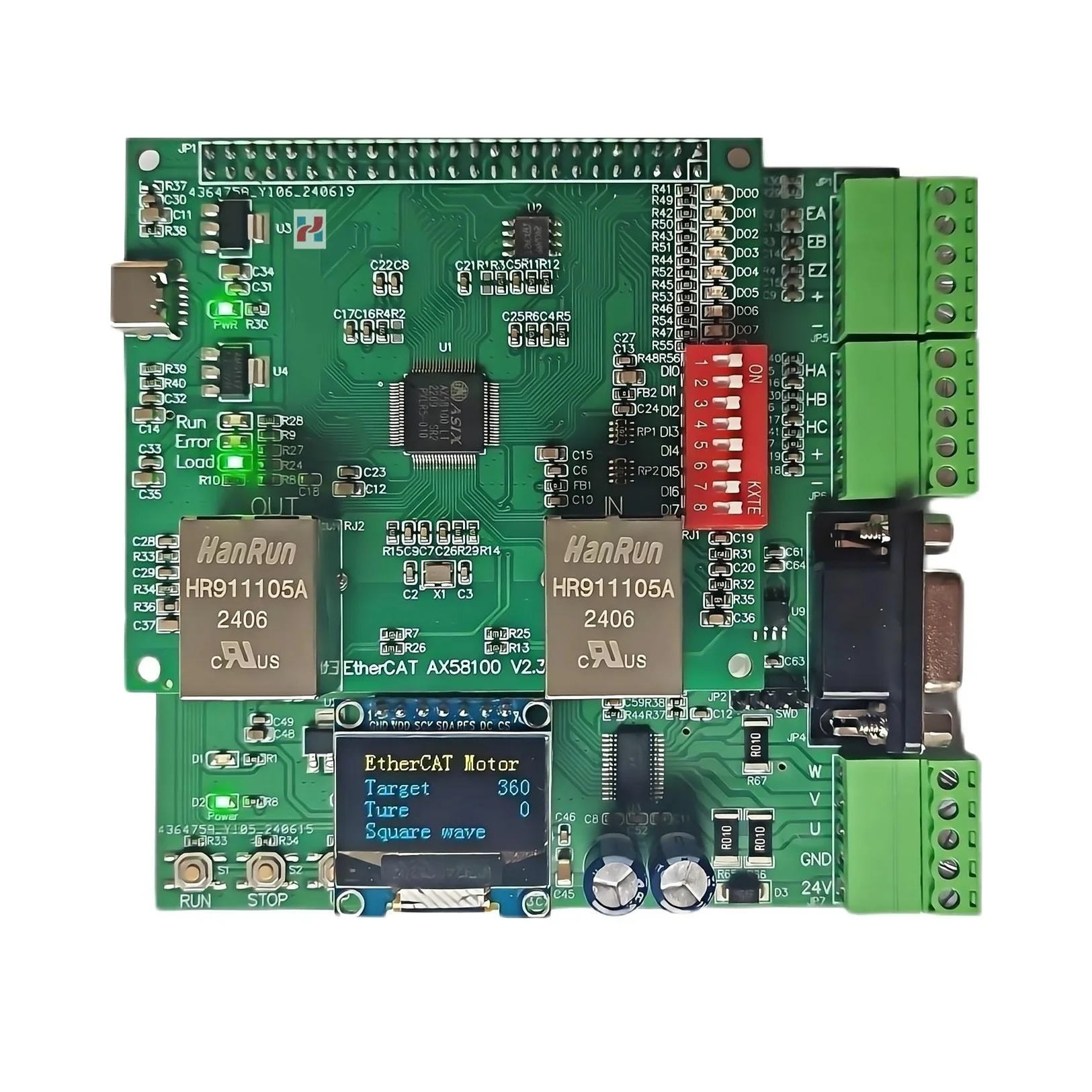 이더캣 모터 제어 개발 보드, AX58100, LAN9252, BLDC, PMSM