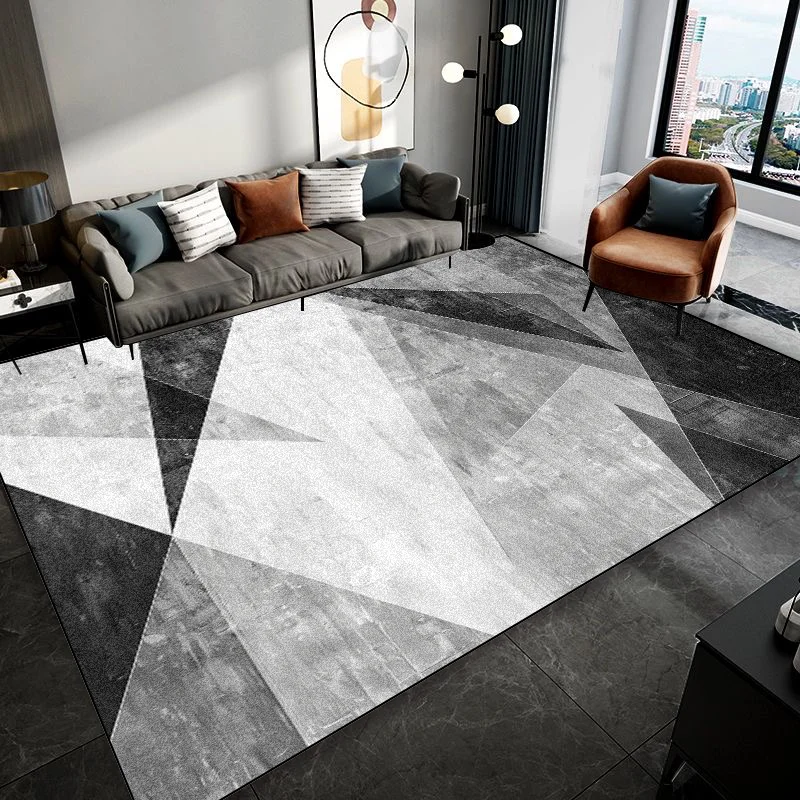 Nordic Black Grey Geometry Carpet for Living Room Home Sofa Area Non-slip Design Rugs Decoration Bedroom Bedside Soft Floor Mat 3