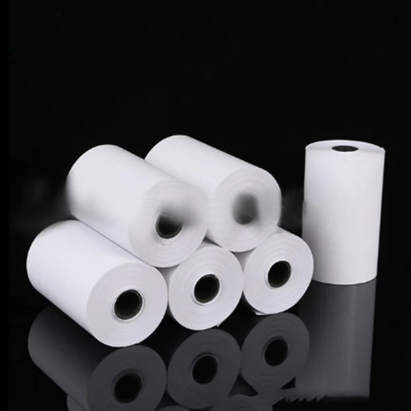 5 Rolls Printable Sticker Paper Roll Direct Thermal Paper Self-adhesive 57*30mm For PeriPage A6 Pocket PAPERANG P1/P2 thermal paper roll