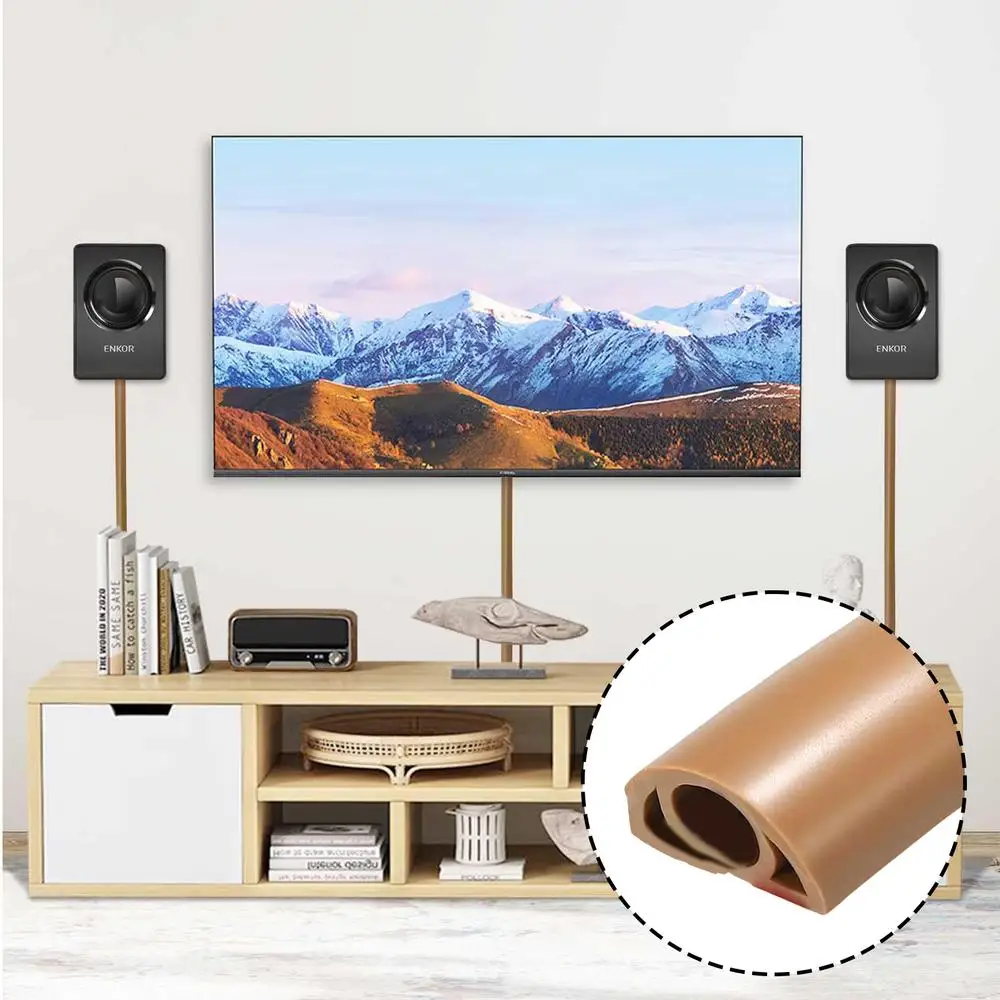 Description Picture 4 of item1m Electric Cord Covers for Floor PVC Flexible Wire Duct Flame-Retardant Cable Floor Insulated Self-adhesive Cord Hider