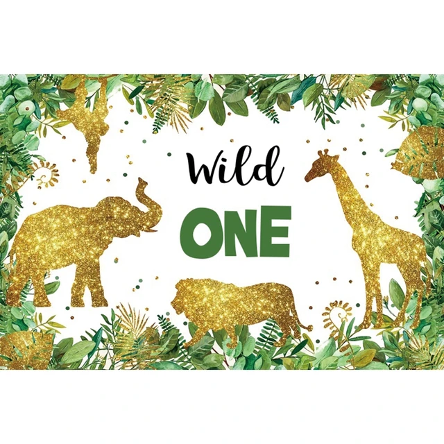 Safari 1st Birthday Backdrop Jungle Tropical Forest Wild One Animal Party Photography Newborn Baby Shower Photo Background Props NZY09179