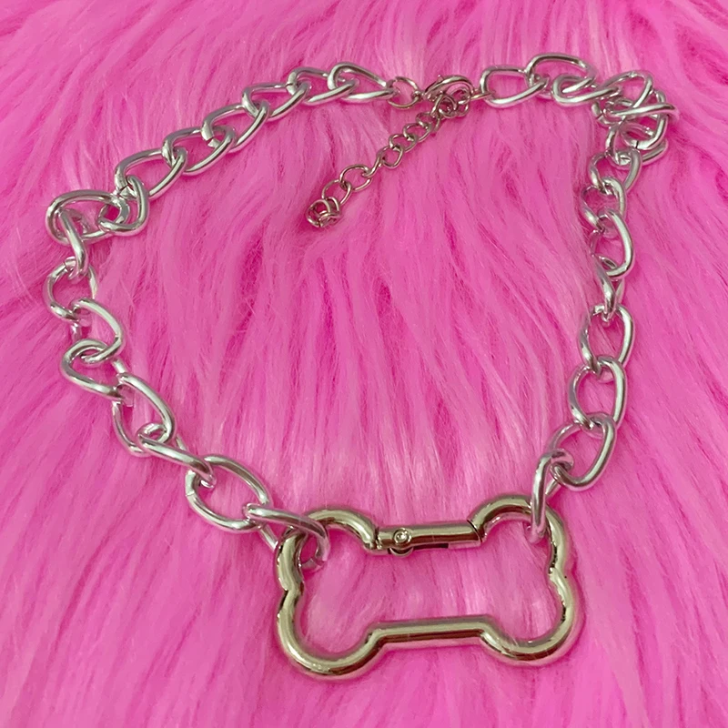 Punk Fashion Korean Hollow out Dogs Bone Pendant Necklace Cool Accessories Cute DIY Necklace for Women Egirl Jewelry Goth - Image 3