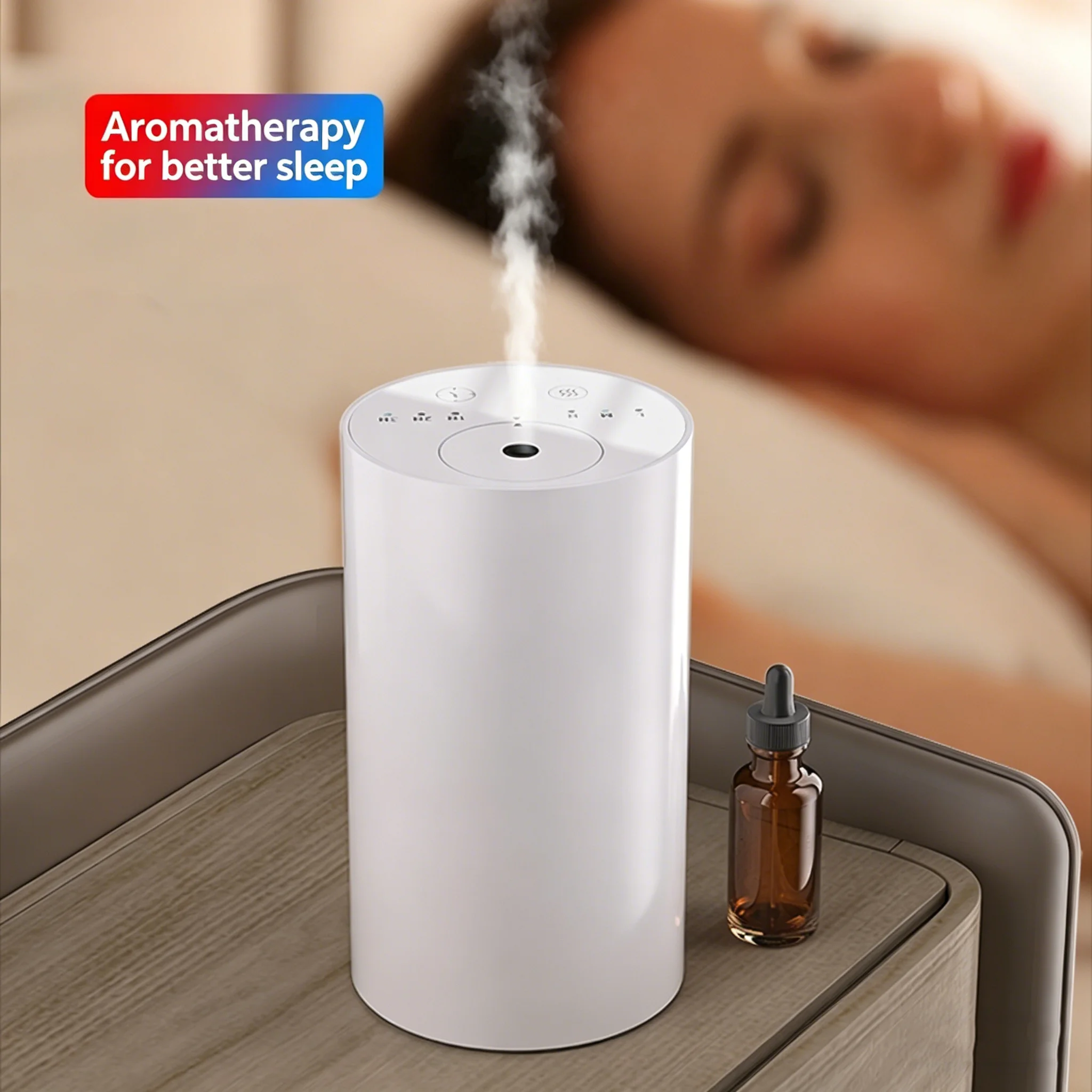 Waterless essential oil diffuser, portable silent aroma diffuser, 10ml capacity, battery-powered mini fragrance diffuser, 3 spra