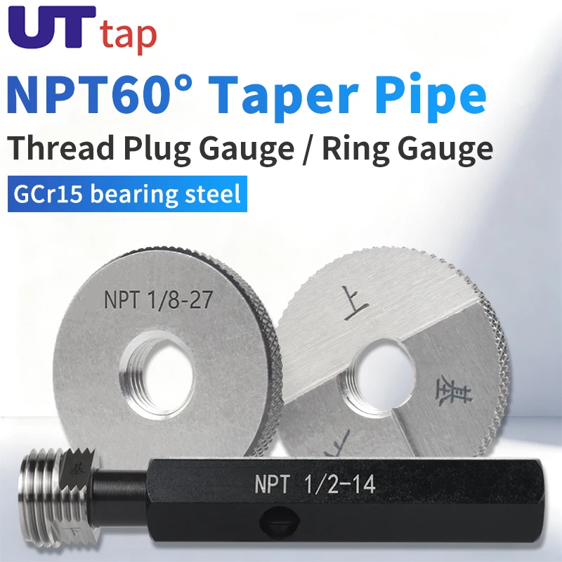 UT TAP 1개/세트 NPT 테이퍼 파이프 나사 플러그/링 게이지 측정 도구 NPT1/163/4 NPT1''-- 1''1/4 1''1/2 NPT2''-- 2''1/2 NPT3''--
