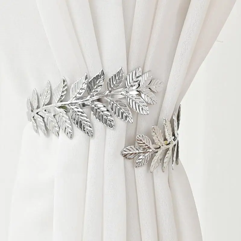 Metal Curtain Tiebacks Creative Leaf Shape Curtains Tie Holder Adjustable Curtain Clip Decorative Drapes Pull Hook curtain clips,curtain tiebacks,curtain fasteners,curtain holder,curtain accessories
