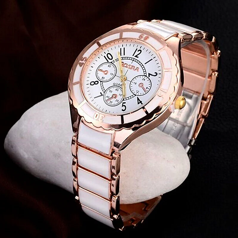 Rose Gold White Watch Women Watch Classic Steel Ceramic Ladies Wristwatch Clock Reloj Mujer Montre Female Relogio Feminino Saati 2